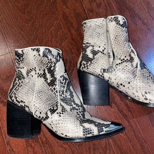 Steve Madden Snake Print Ankle Boots
